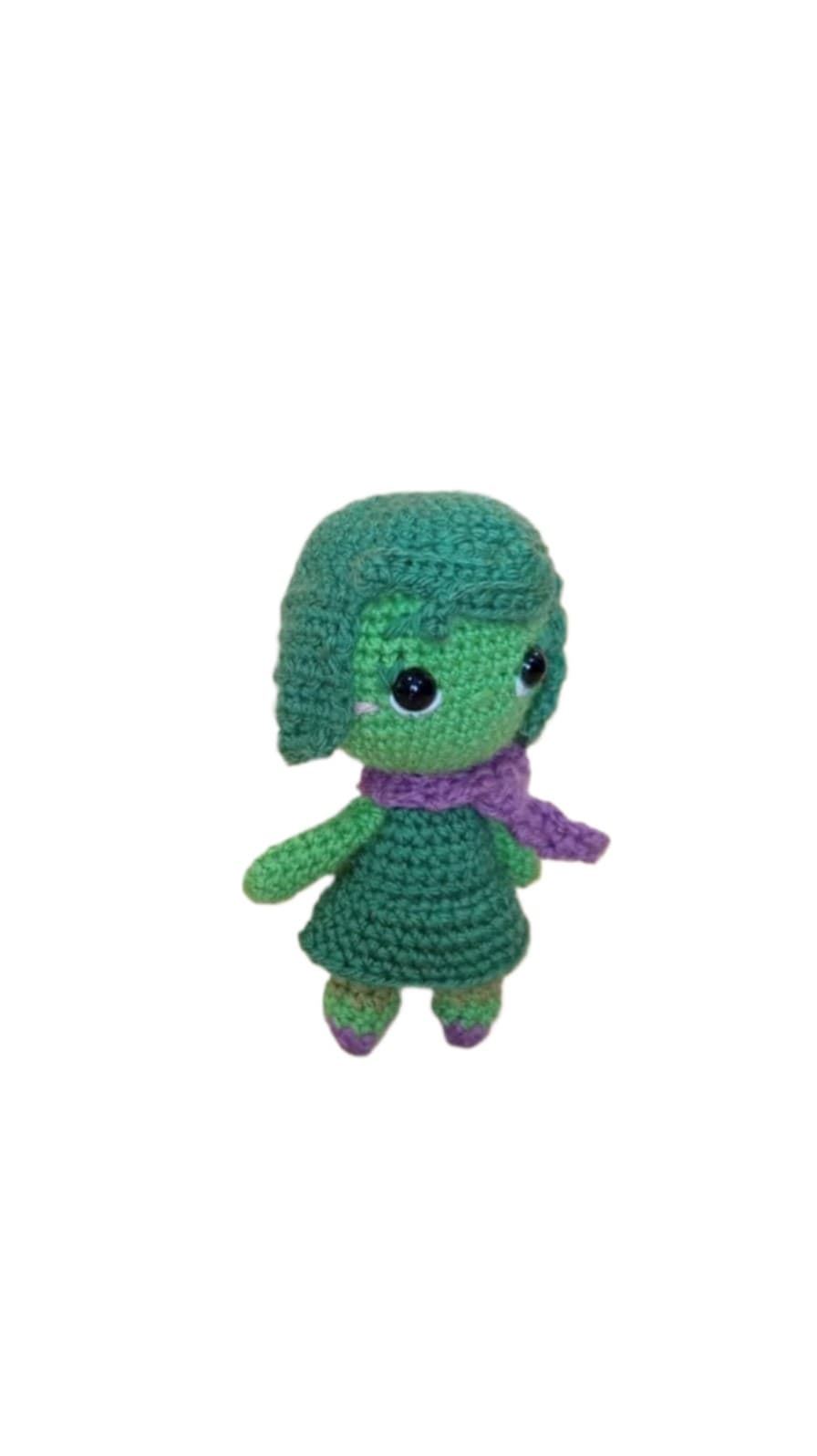 Peluche desagrado inside out del revés emociones hecha a mano a ganchillo (amigurumi). - Imagen 2