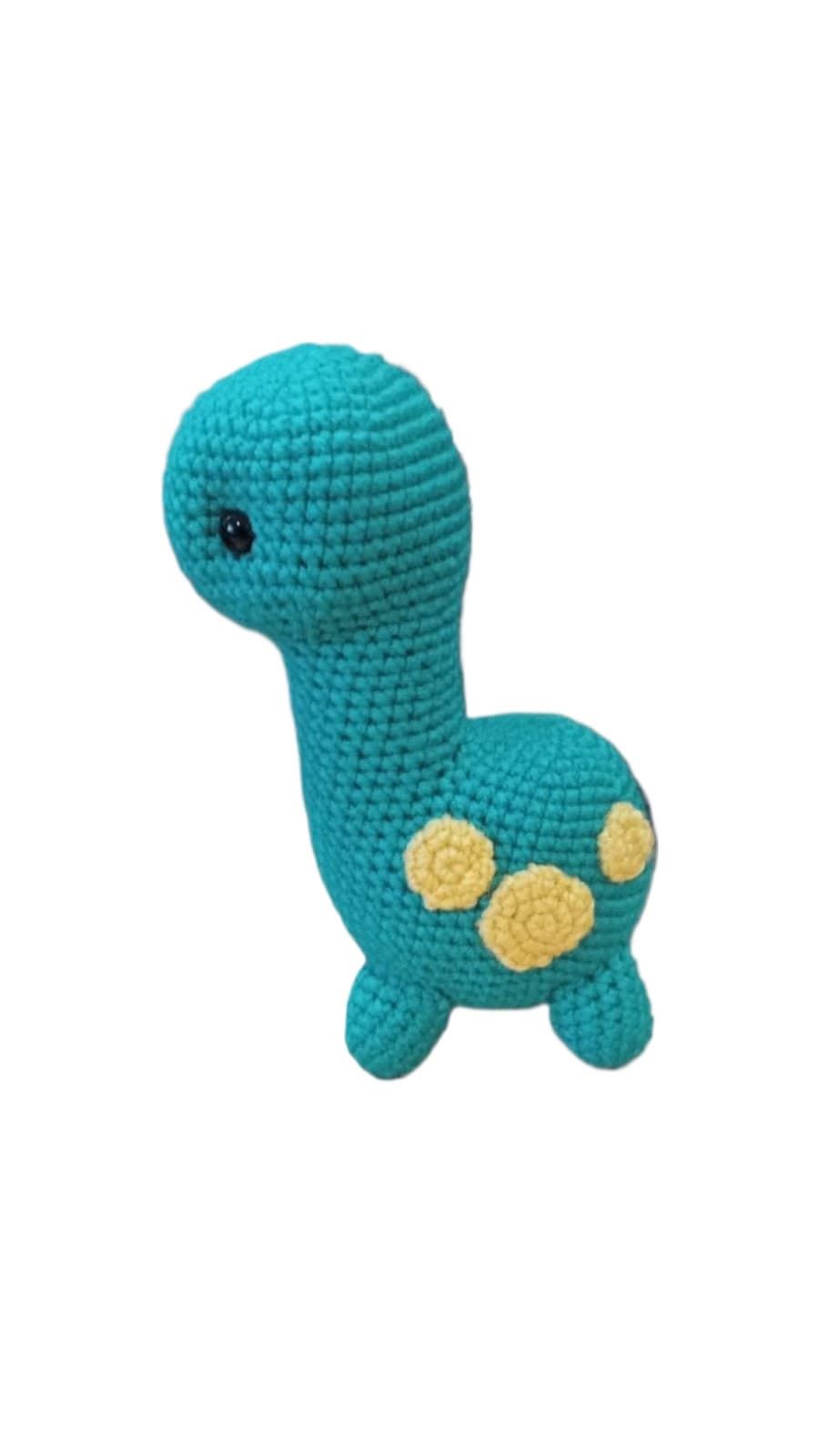 Peluche dinosaurio hecho a mano a ganchillo (amigurumi). - Imagen 1