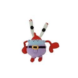 Peluche don cangrejo Bob esponja hecho a mano a ganchillo (amigurumi). - Imagen 1