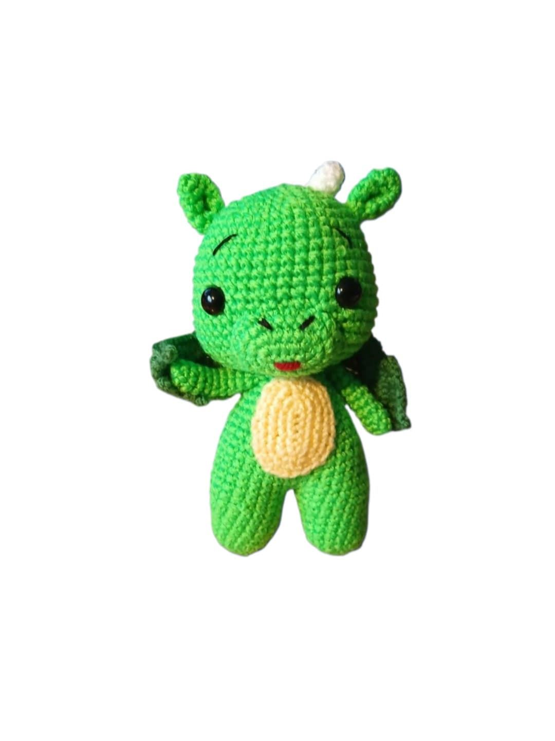 Peluche dragón hecho a mano a ganchillo (amigurumi). - Imagen 1