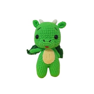Peluche dragón hecho a mano a ganchillo (amigurumi). - Imagen 1