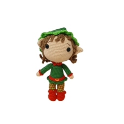 Peluche duende navideño-navidad hecho a mano a ganchillo (amigurumi). - Imagen 1