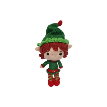 Peluche duende navideño-navidad hecho a mano a ganchillo (amigurumi). - Imagen 1