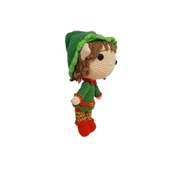 Peluche duende navideño-navidad hecho a mano a ganchillo (amigurumi). - Imagen 2