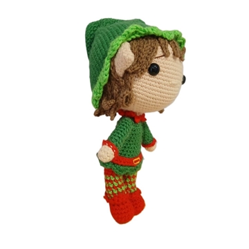 Peluche duende navideño-navidad hecho a mano a ganchillo (amigurumi). - Imagen 2