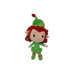 Peluche duende navideño-navidad hecho a mano a ganchillo (amigurumi). - Imagen 1