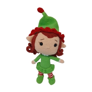 Peluche duende navideño-navidad hecho a mano a ganchillo (amigurumi). - Imagen 1