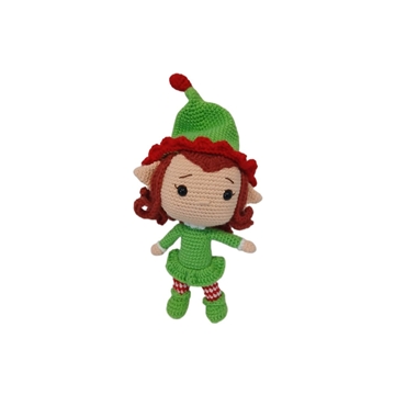 Peluche duende navideño-navidad hecho a mano a ganchillo (amigurumi). - Imagen 1