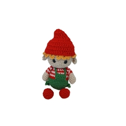Peluche duende navideño-navidad hecho a mano a ganchillo (amigurumi). - Imagen 1
