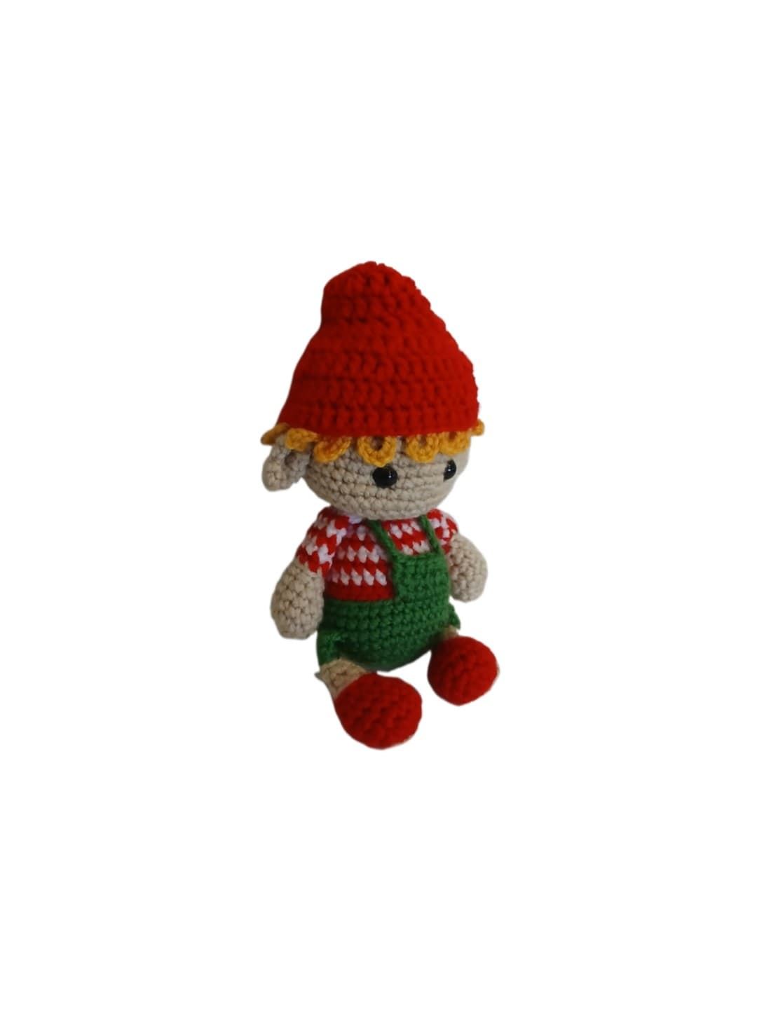 Peluche duende navideño-navidad hecho a mano a ganchillo (amigurumi). - Imagen 2