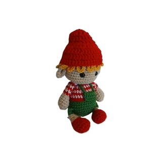 Peluche duende navideño-navidad hecho a mano a ganchillo (amigurumi). - Imagen 2