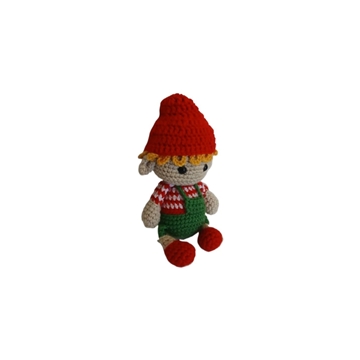 Peluche duende navideño-navidad hecho a mano a ganchillo (amigurumi). - Imagen 2