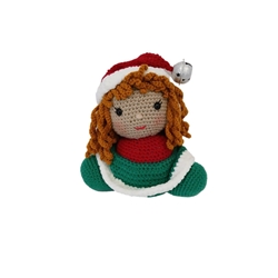 Peluche el duende chica navideño-navidad hecho a mano a ganchillo (amigurumi). - Imagen 1