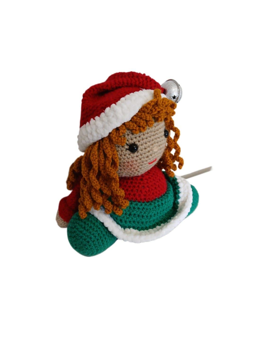 Peluche el duende chica navideño-navidad hecho a mano a ganchillo (amigurumi). - Imagen 2