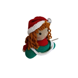 Peluche el duende chica navideño-navidad hecho a mano a ganchillo (amigurumi). - Imagen 2