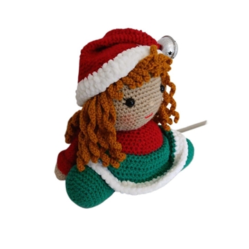 Peluche el duende chica navideño-navidad hecho a mano a ganchillo (amigurumi). - Imagen 2