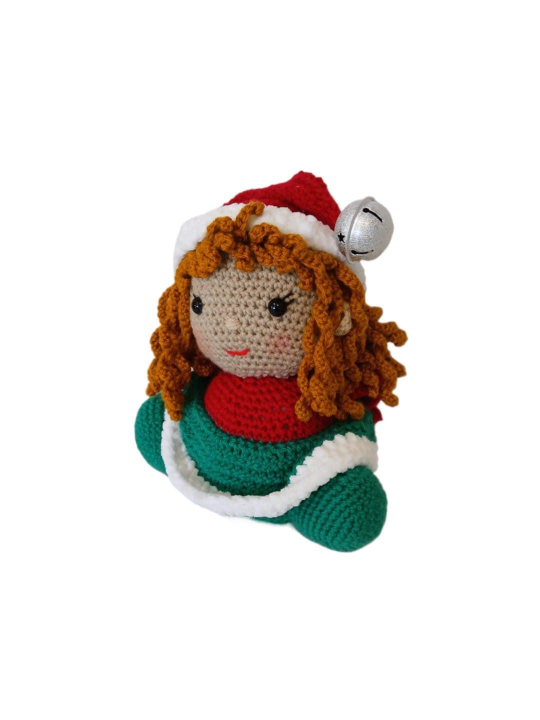 Peluche el duende chica navideño-navidad hecho a mano a ganchillo (amigurumi). - Imagen 3