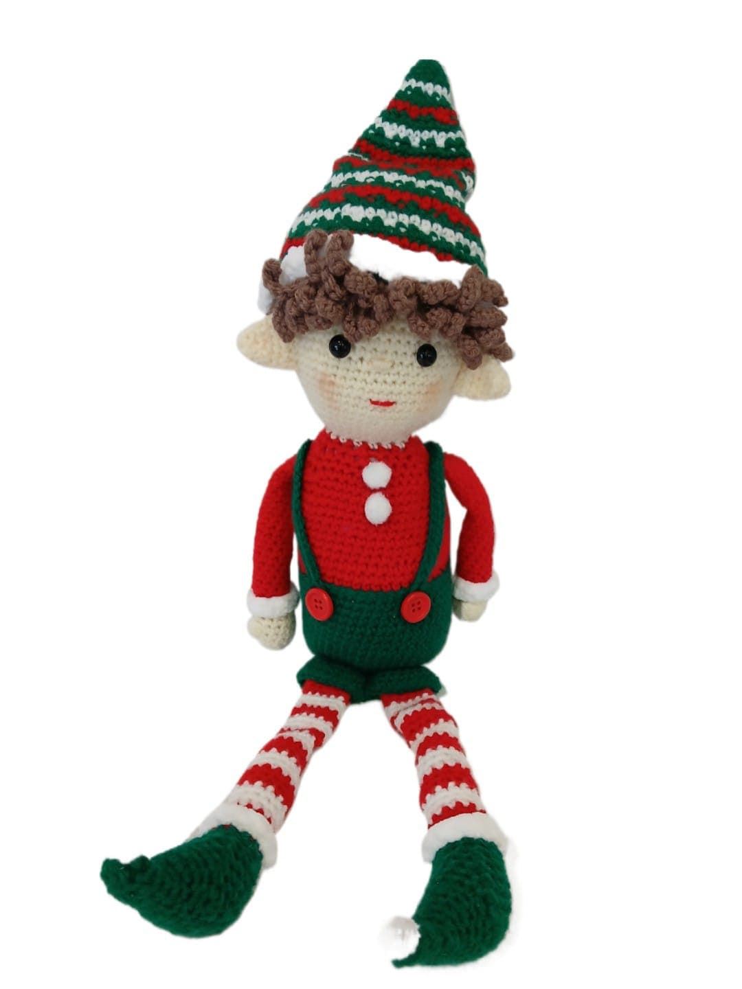 Peluche el duende chico navideño-navidad hecho a mano a ganchillo (amigurumi). - Imagen 1