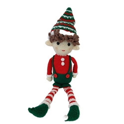 Peluche el duende chico navideño-navidad hecho a mano a ganchillo (amigurumi). - Imagen 1