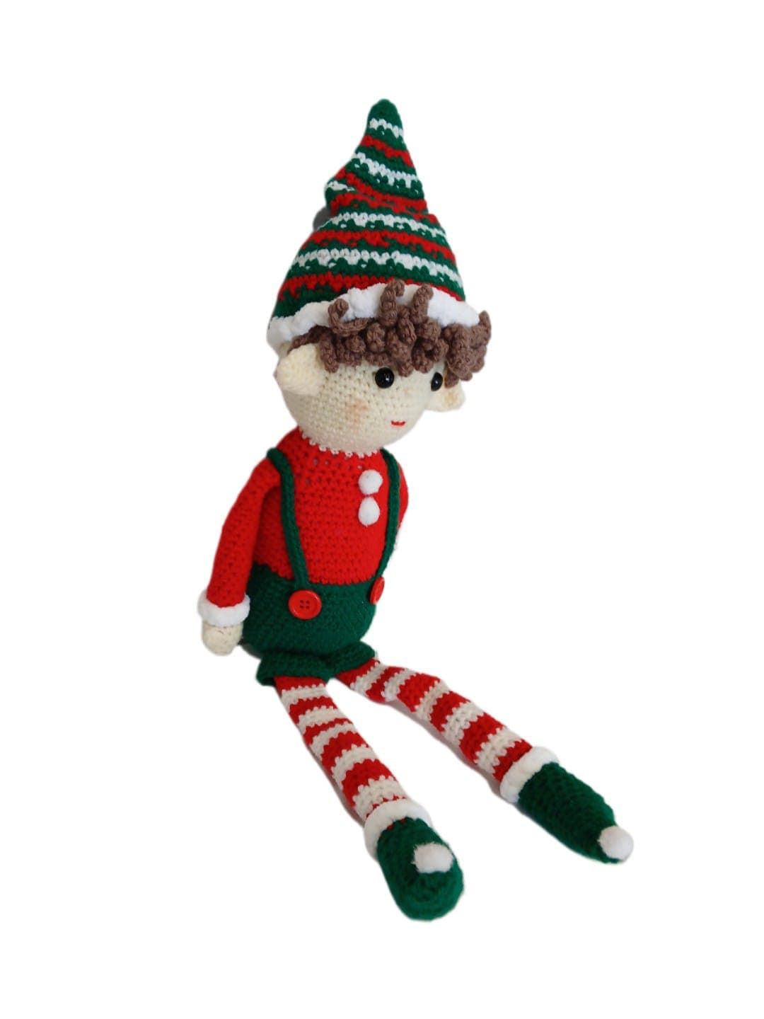 Peluche el duende chico navideño-navidad hecho a mano a ganchillo (amigurumi). - Imagen 2