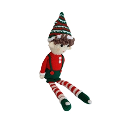 Peluche el duende chico navideño-navidad hecho a mano a ganchillo (amigurumi). - Imagen 2