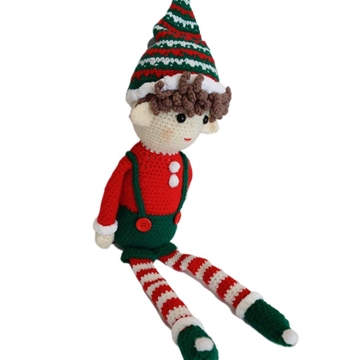 Peluche el duende chico navideño-navidad hecho a mano a ganchillo (amigurumi). - Imagen 2