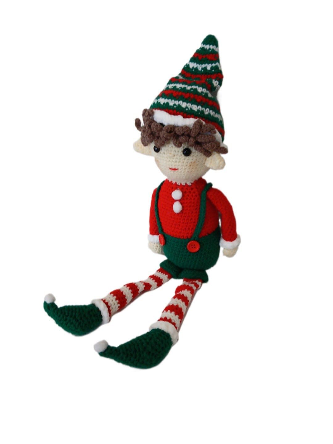 Peluche el duende chico navideño-navidad hecho a mano a ganchillo (amigurumi). - Imagen 3