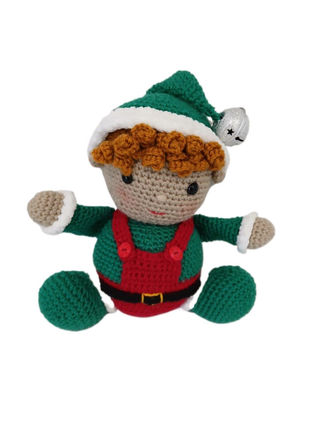 Peluche el duende chico navideño-navidad hecho a mano a ganchillo (amigurumi). - Imagen 1