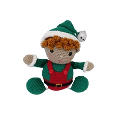 Peluche el duende chico navideño-navidad hecho a mano a ganchillo (amigurumi). - Imagen 1