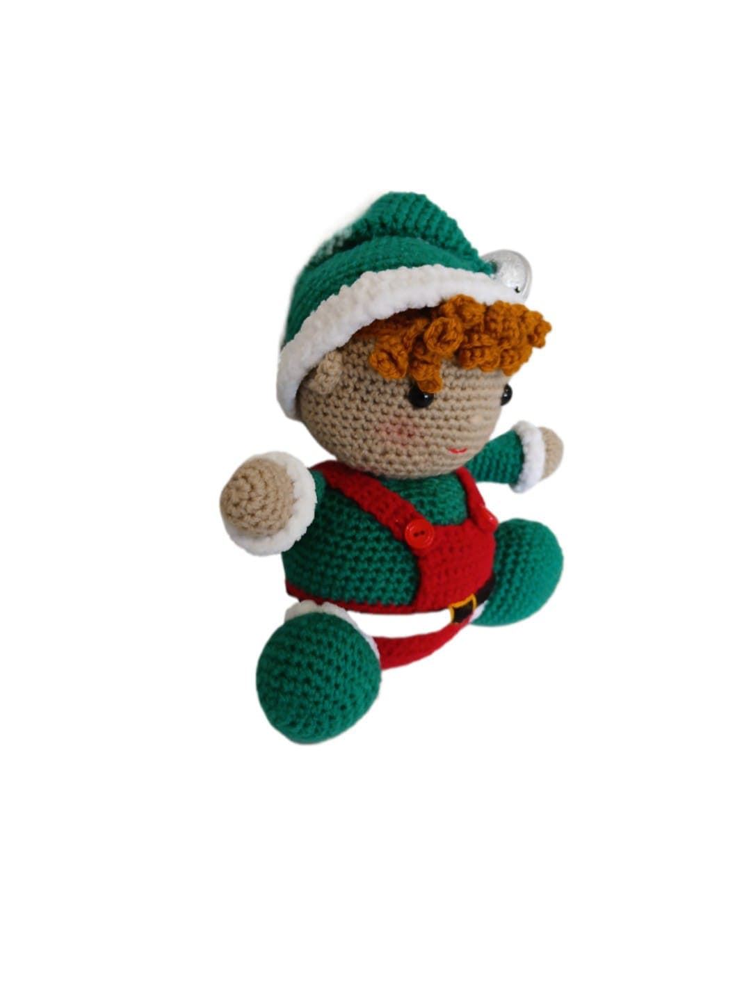 Peluche el duende chico navideño-navidad hecho a mano a ganchillo (amigurumi). - Imagen 2