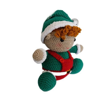 Peluche el duende chico navideño-navidad hecho a mano a ganchillo (amigurumi). - Imagen 2