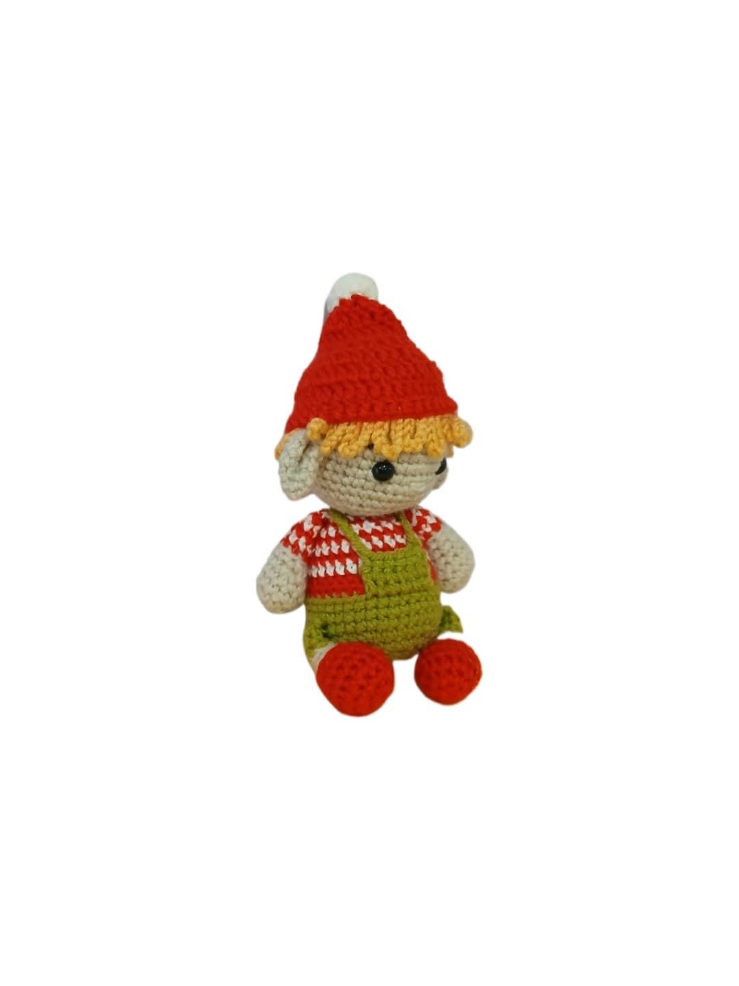 Peluche el duende navideño-navidad hecho a mano a ganchillo (amigurumi). - Imagen 2