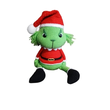 Peluche el grinch navidad navideño hecho a mano a ganchillo (amigurumi). - Imagen 1