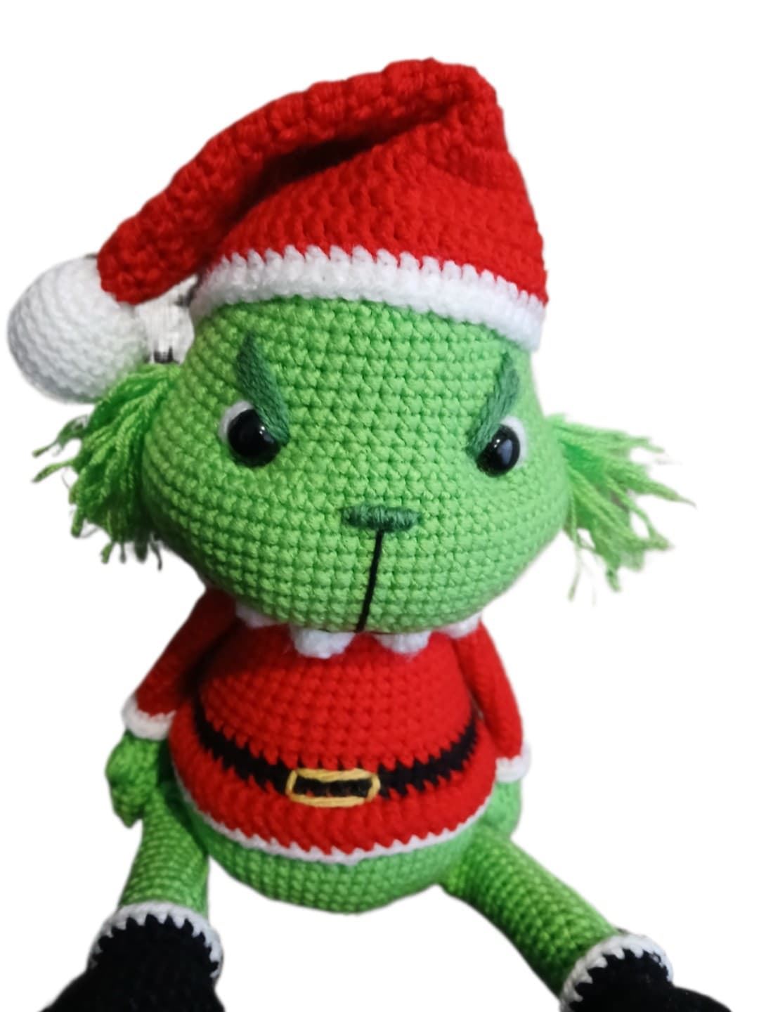 Peluche el grinch navidad navideño hecho a mano a ganchillo (amigurumi). - Imagen 4