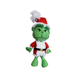 Peluche el grinch navideño-navidad hecho a mano a ganchillo (amigurumi). - Imagen 1