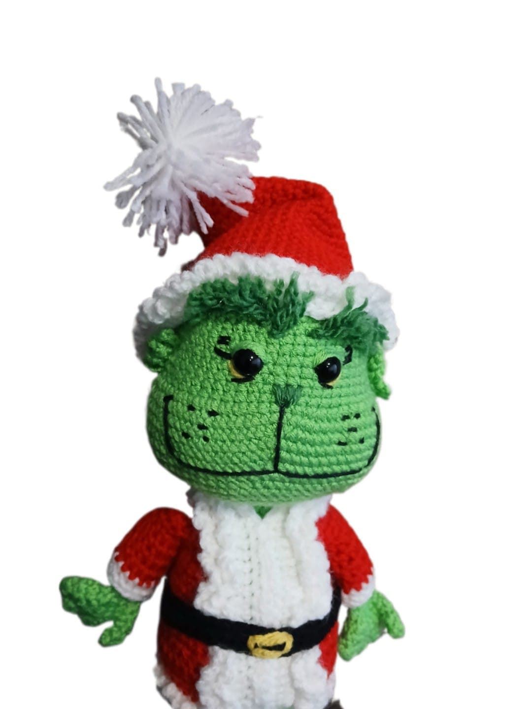 Peluche el grinch navideño-navidad hecho a mano a ganchillo (amigurumi). - Imagen 4