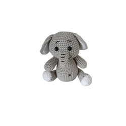 Peluche elefante hecho a mano a ganchillo (amigurumi). - Imagen 1