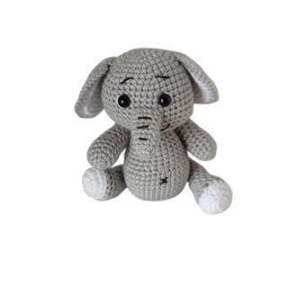 Peluche elefante hecho a mano a ganchillo (amigurumi). - Imagen 1