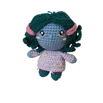 Peluche envidia inside out del revés emociones hecha a mano a ganchillo (amigurumi). - Imagen 1