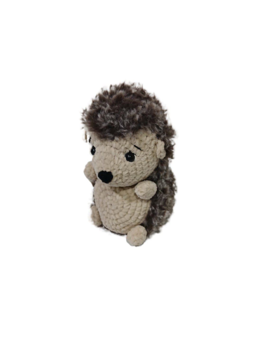 Peluche erizo lana chenille hecho a mano a ganchillo (amigurumi). - Imagen 2