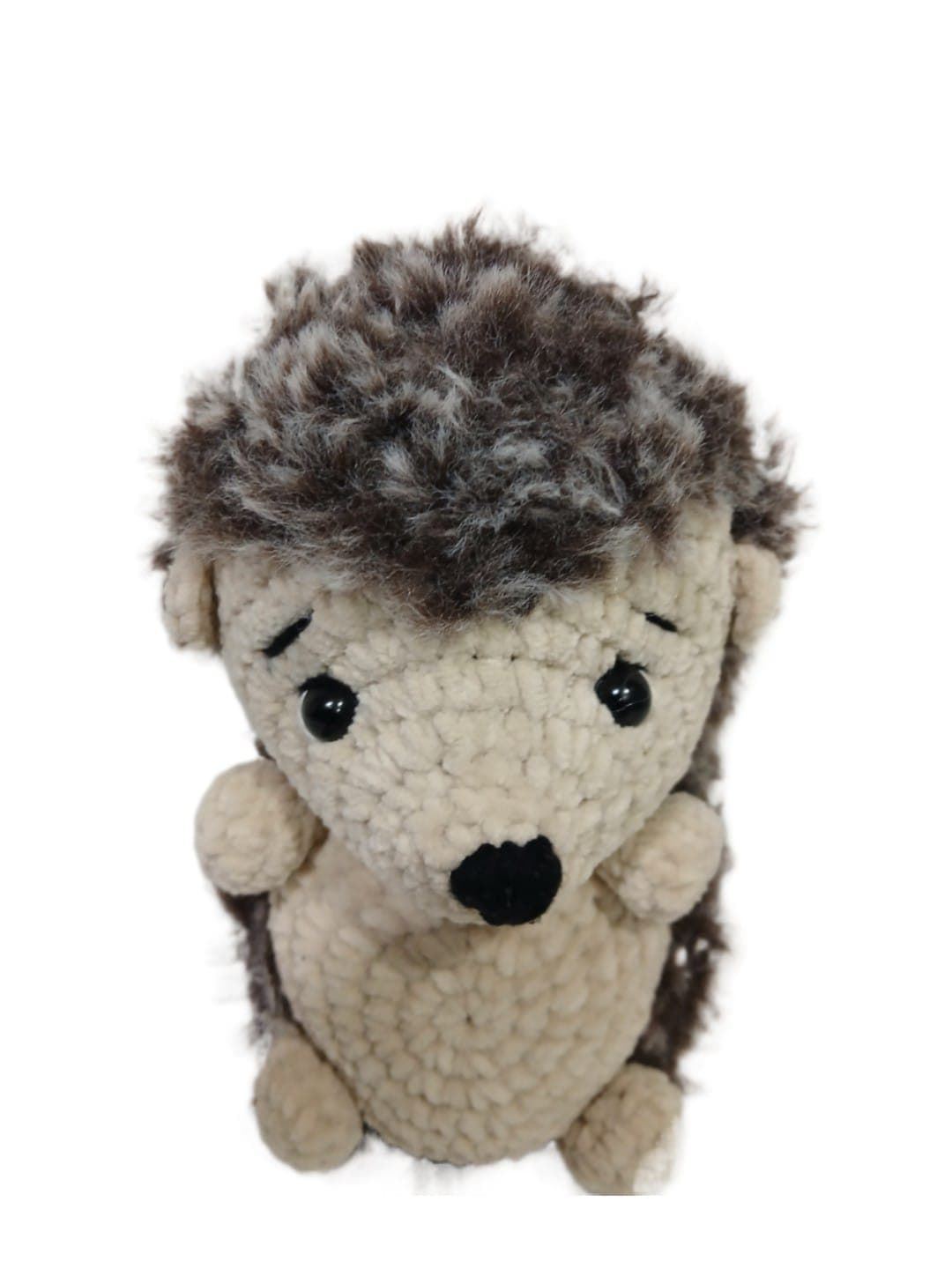 Peluche erizo lana chenille hecho a mano a ganchillo (amigurumi). - Imagen 4