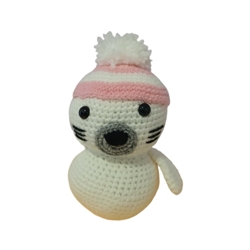 Peluche foca hecho a mano a ganchillo (amigurumi). - Imagen 1