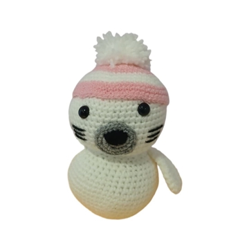 Peluche foca hecho a mano a ganchillo (amigurumi). - Imagen 1