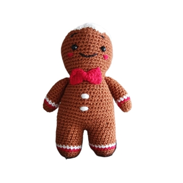 Peluche galleta jemjibre navideño-navidad hecho a mano a ganchillo (amigurumi). - Imagen 1