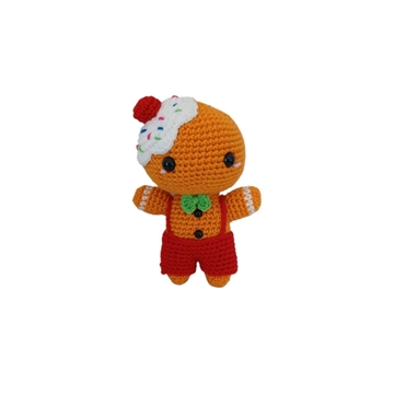 Peluche galleta jemjibre navideño-navidad hecho a mano a ganchillo (amigurumi). - Imagen 1