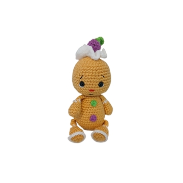 Peluche galleta jemjibre navideño-navidad hecho a mano a ganchillo (amigurumi). - Imagen 1