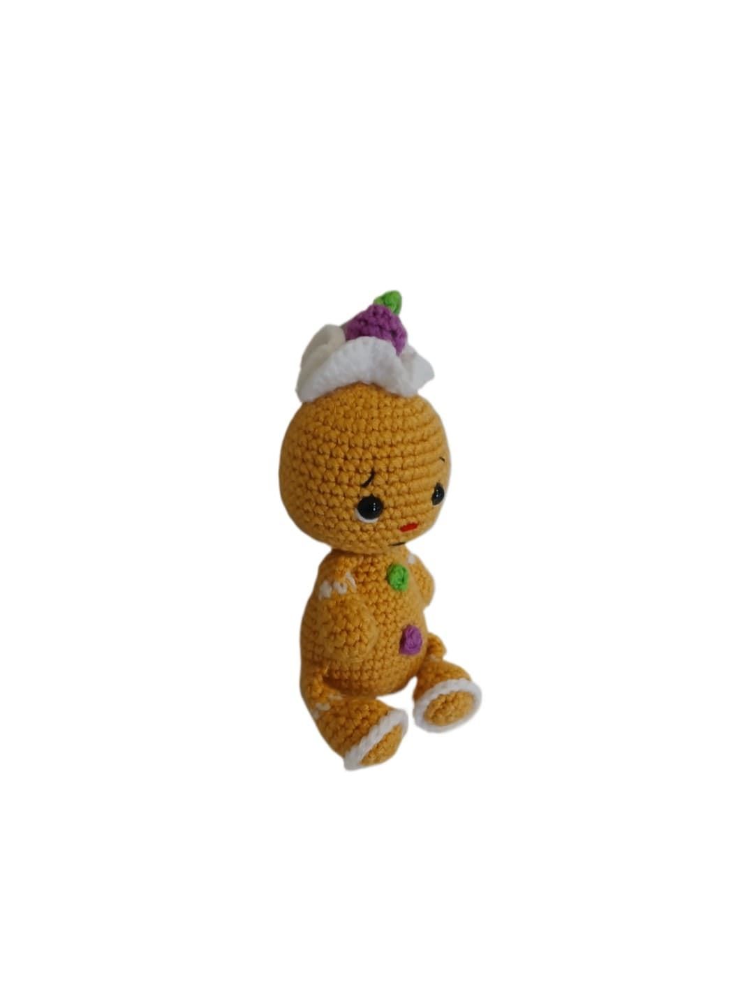 Peluche galleta jemjibre navideño-navidad hecho a mano a ganchillo (amigurumi). - Imagen 2