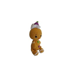 Peluche galleta jemjibre navideño-navidad hecho a mano a ganchillo (amigurumi). - Imagen 2
