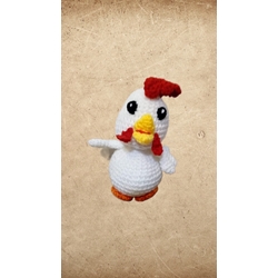 Peluche gallina blanca amigurumi - Imagen 1