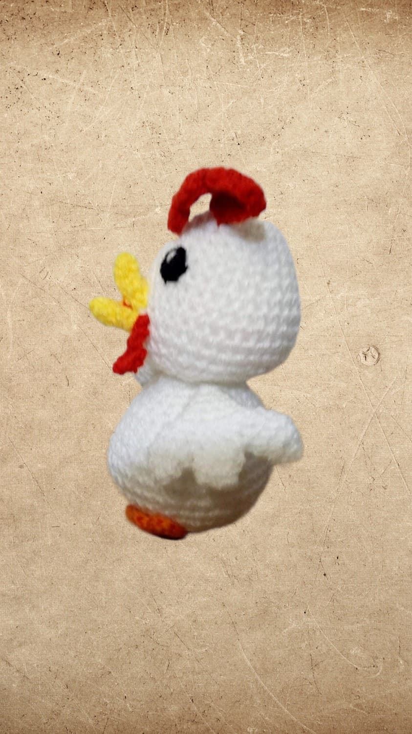 Peluche gallina blanca amigurumi - Imagen 2